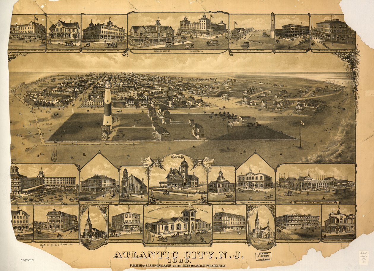 Atlantic City, N.J. 1880 by T. J. Shepherd Landis