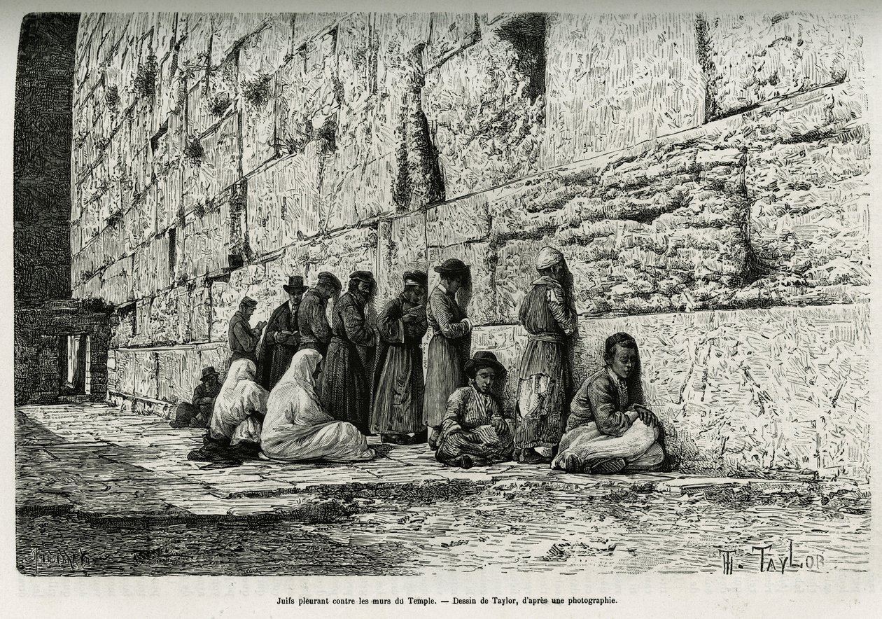 Jews Weeping Against the Walls of the Temple (engraving by Taylor, to illustrate La Syria d