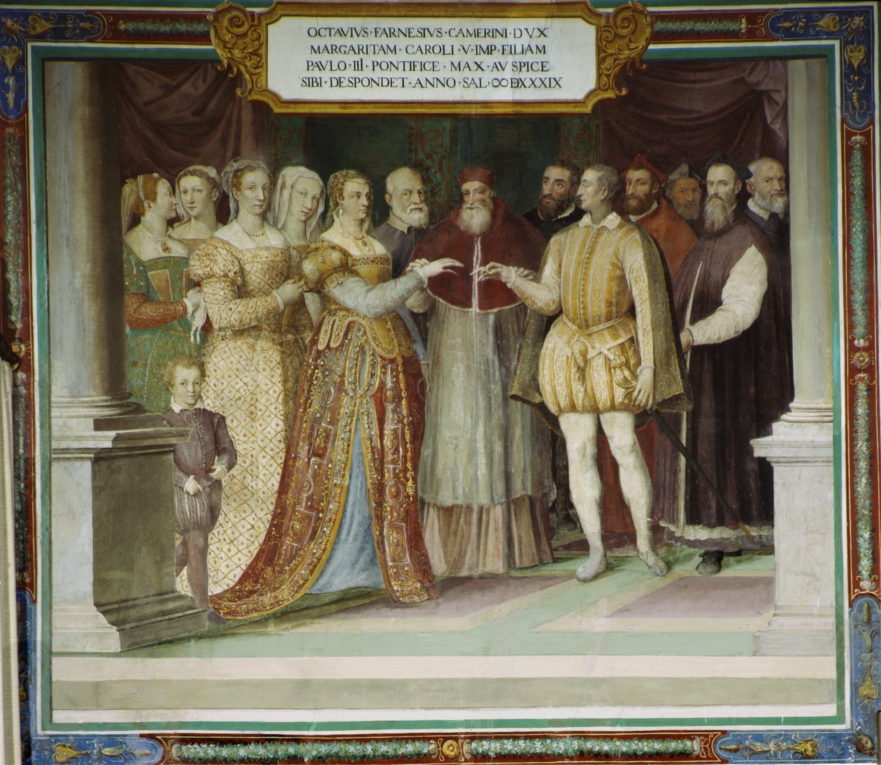 The Marriage of Ottavio Farnese and Margaret of Austria, Villa Farnese, Caprarola, Italy by Taddeo Zuccari