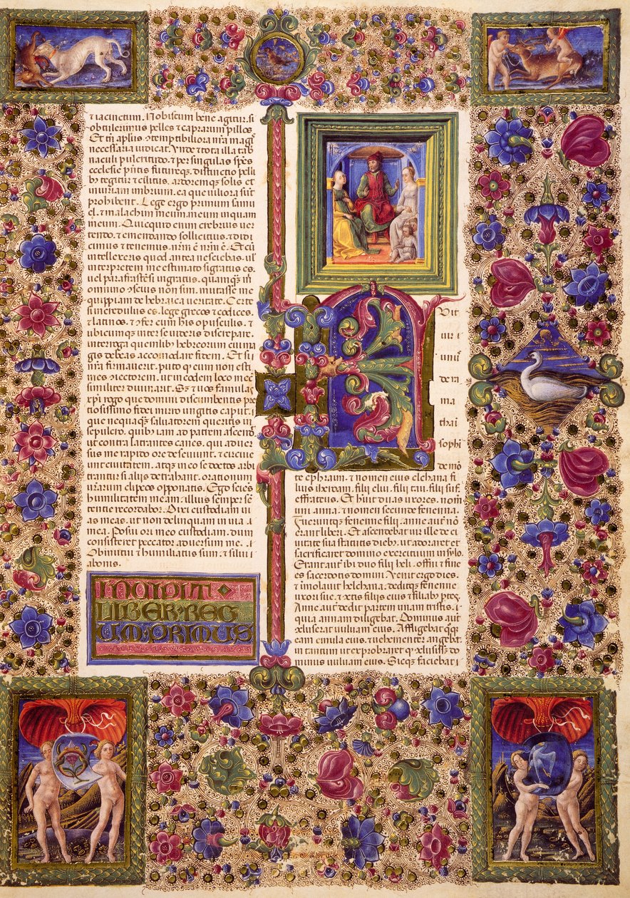 Incipit from First Book of Samuel, from Volume I of Bible of Borso d