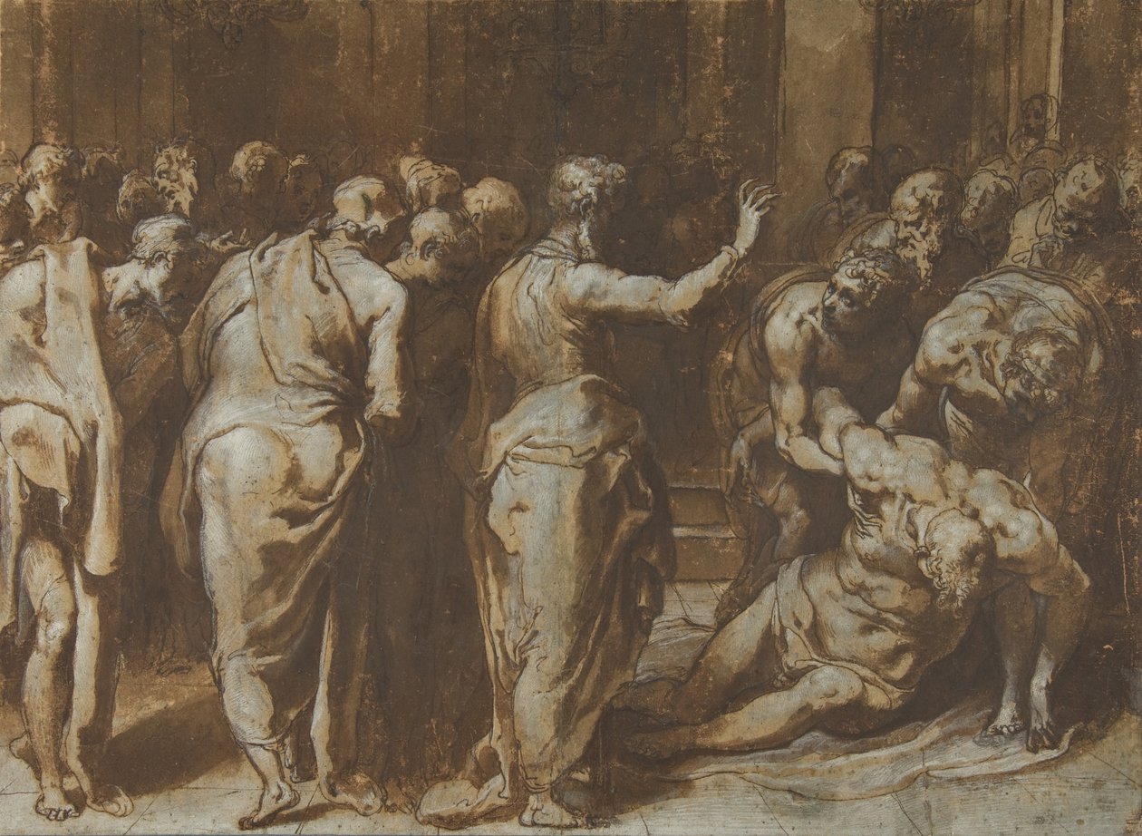 Saint Paul Restoring Eutychus to Life by Taddeo Zuccaro