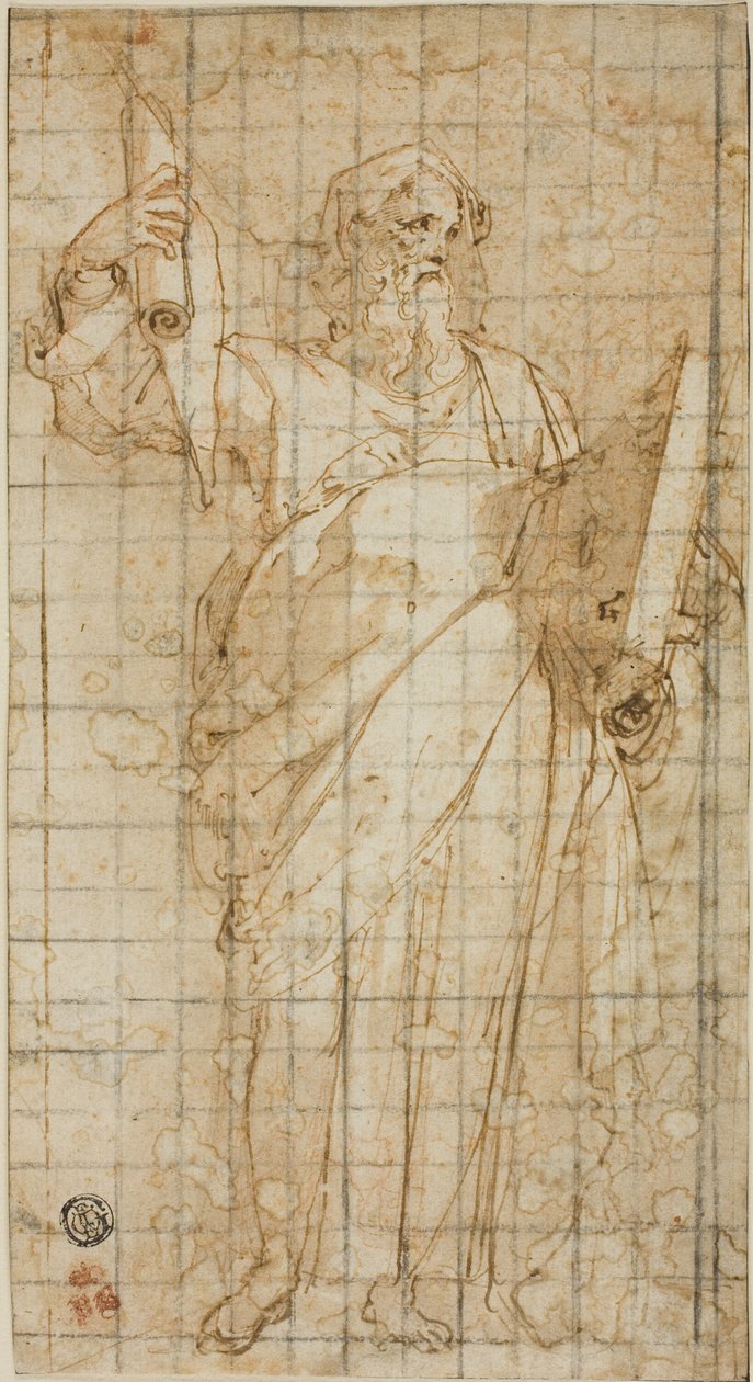 Standing Prophet with a Book and Scroll by Taddeo Zuccaro