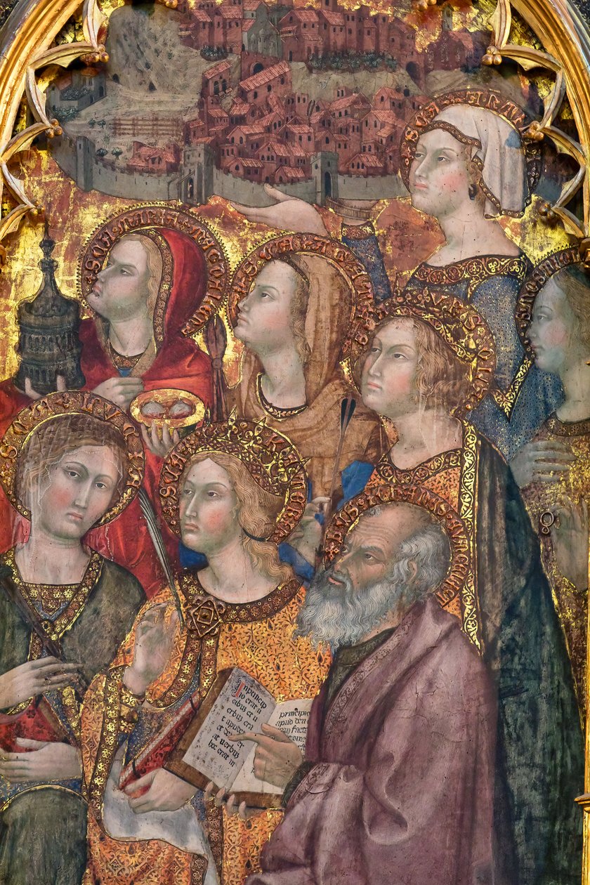 Various Saints Adoring the Madonna, Triptych of the Assumption by Taddeo di Bartolo