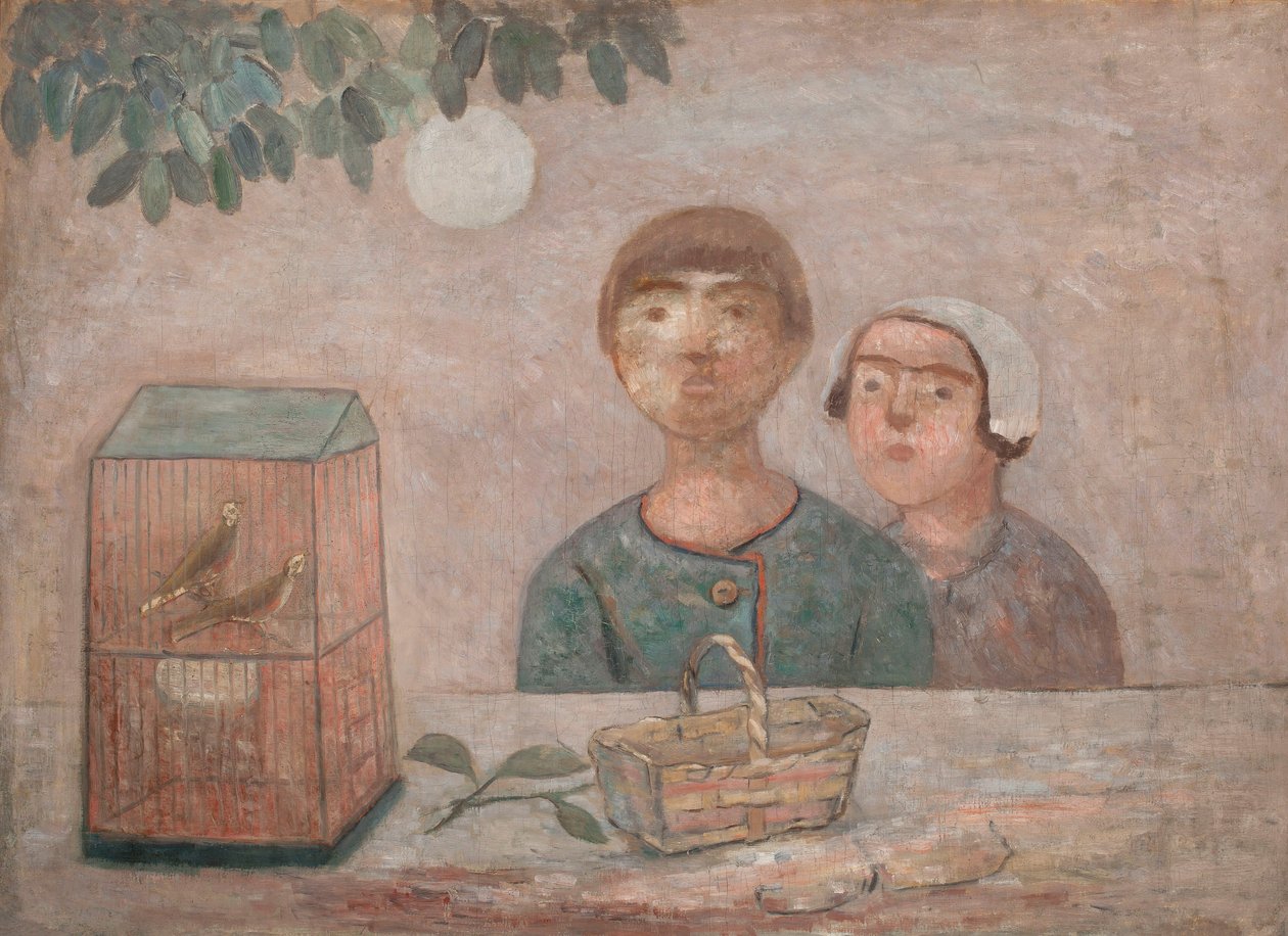 Children in Front of a Birdcage by Tadeusz Makowski