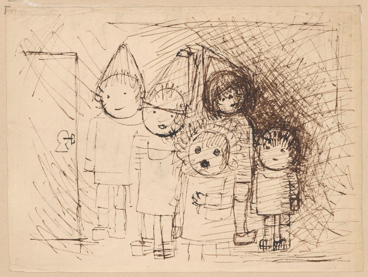 Children at the Door with a Key by Tadeusz Makowski