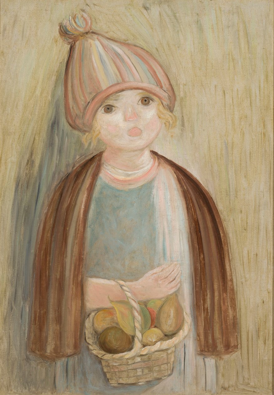 Girl with a Basket of Pears by Tadeusz Makowski