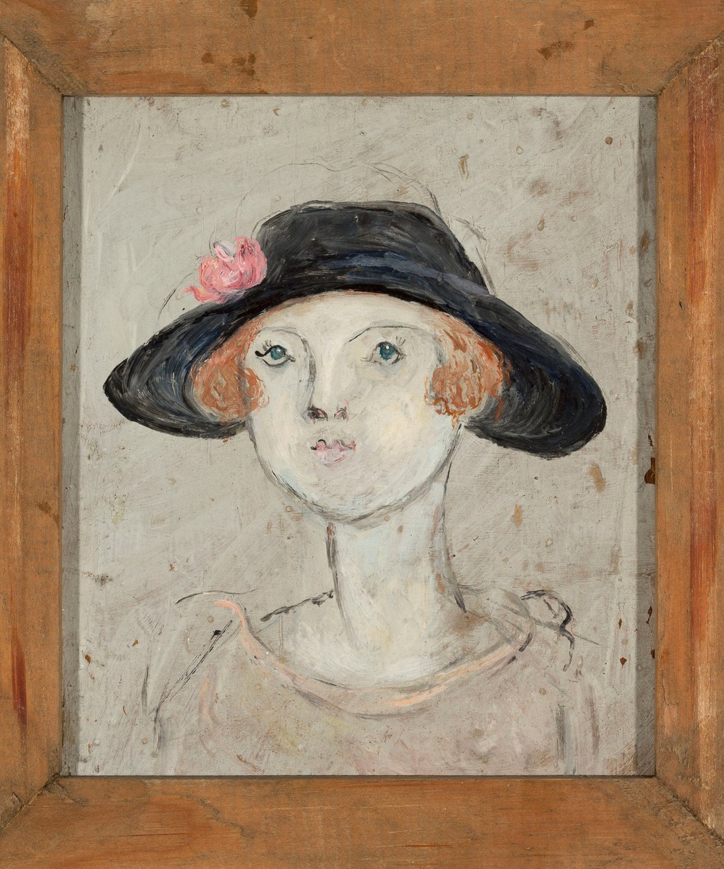 Head of a Woman in a Black Hat by Tadeusz Makowski