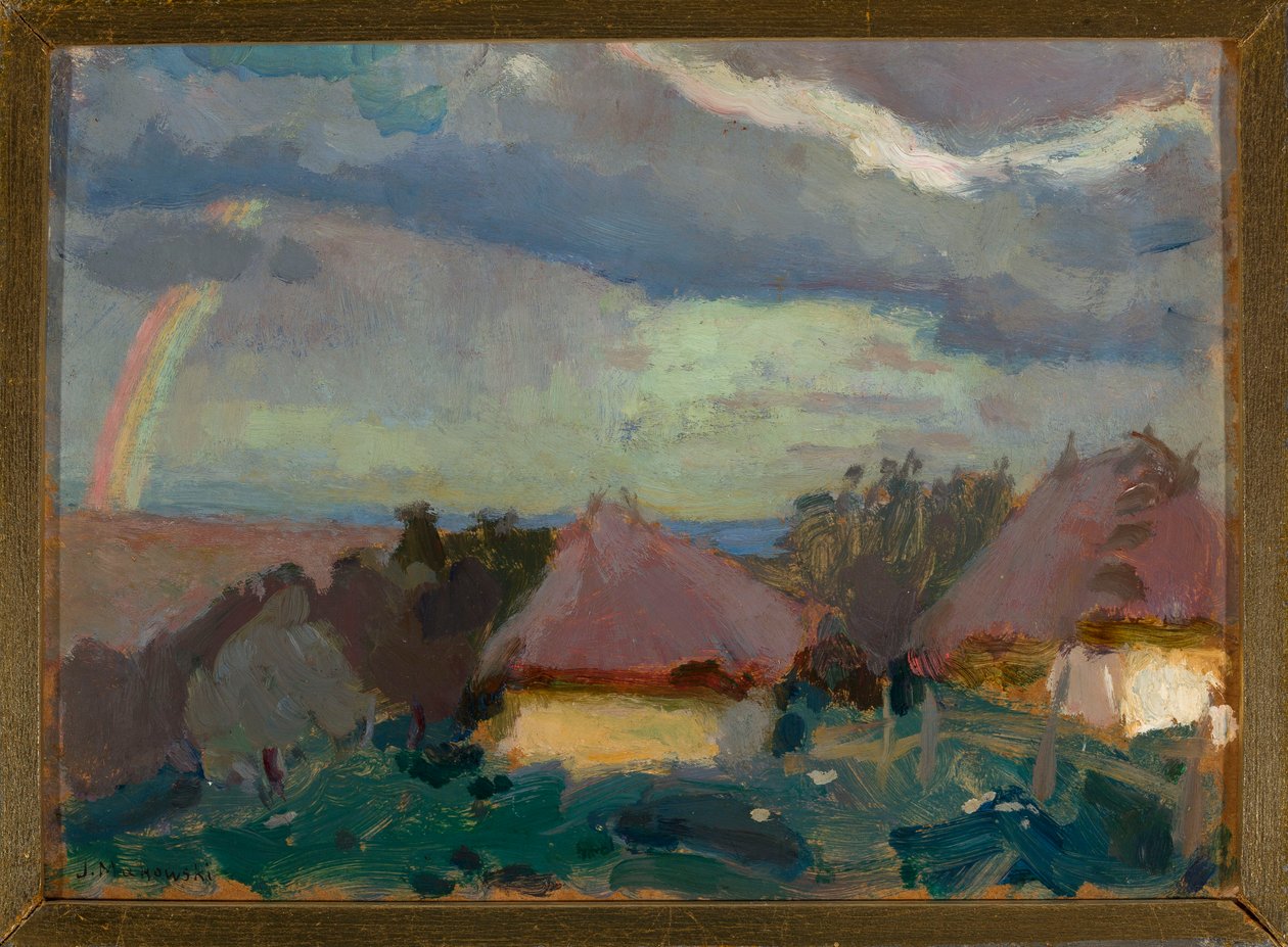 Rural Landscape with Rainbow by Tadeusz Makowski