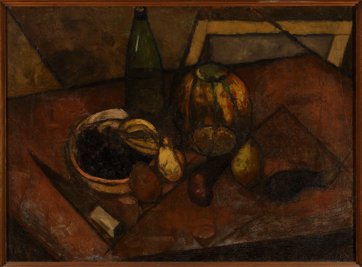Still Life with Melon and Knife by Tadeusz Makowski