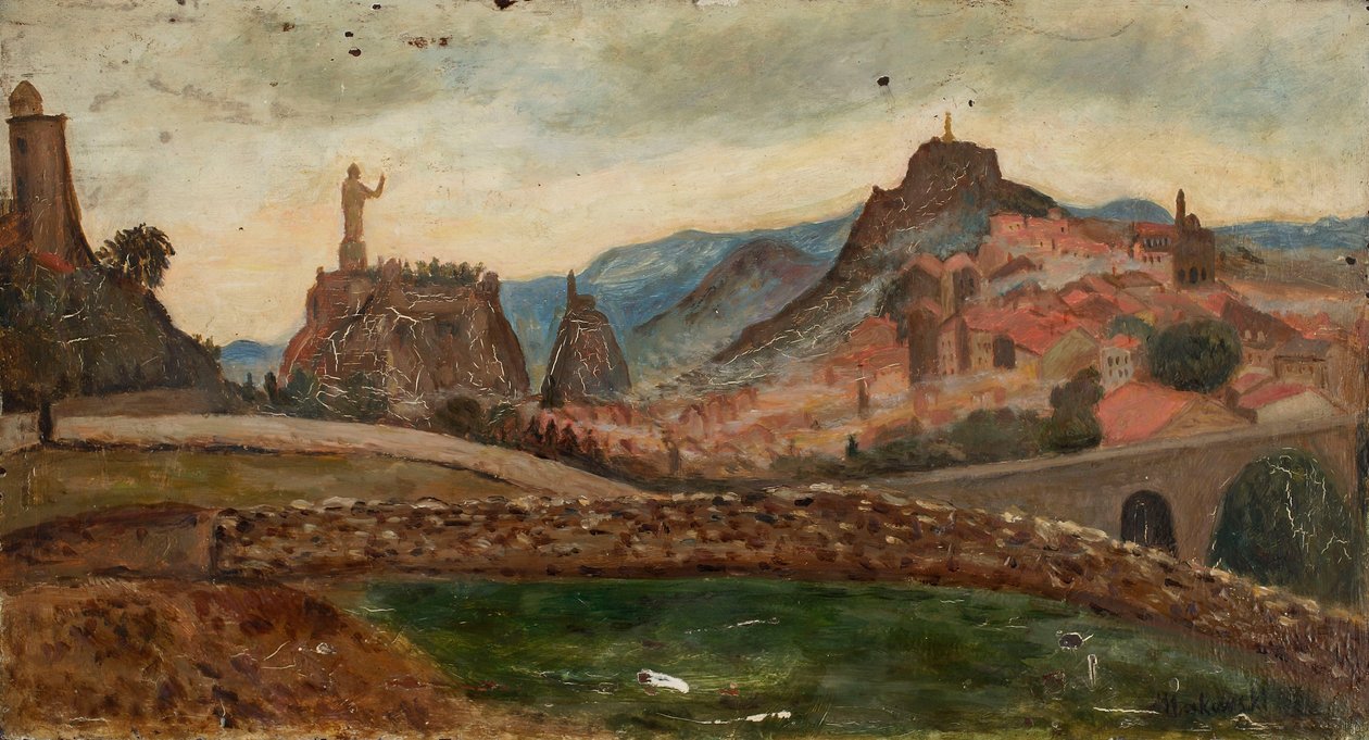 Town on a Hill (near Le Puy with Chateau de Polignac) by Tadeusz Makowski