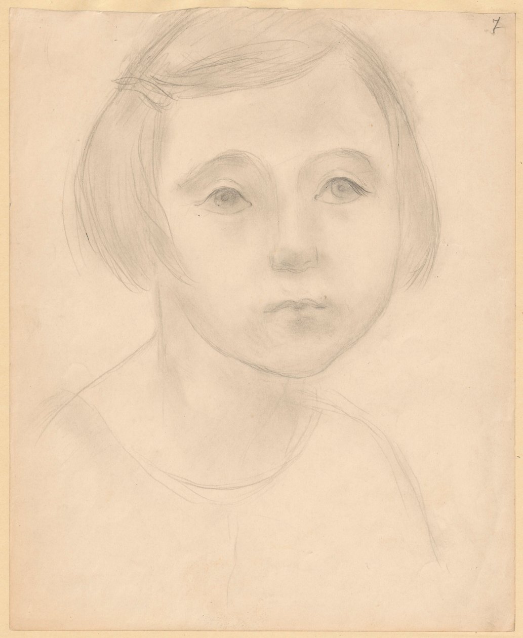 Bust of a Girl with Short Hair and Crooked Mouth by Tadeusz Makowski
