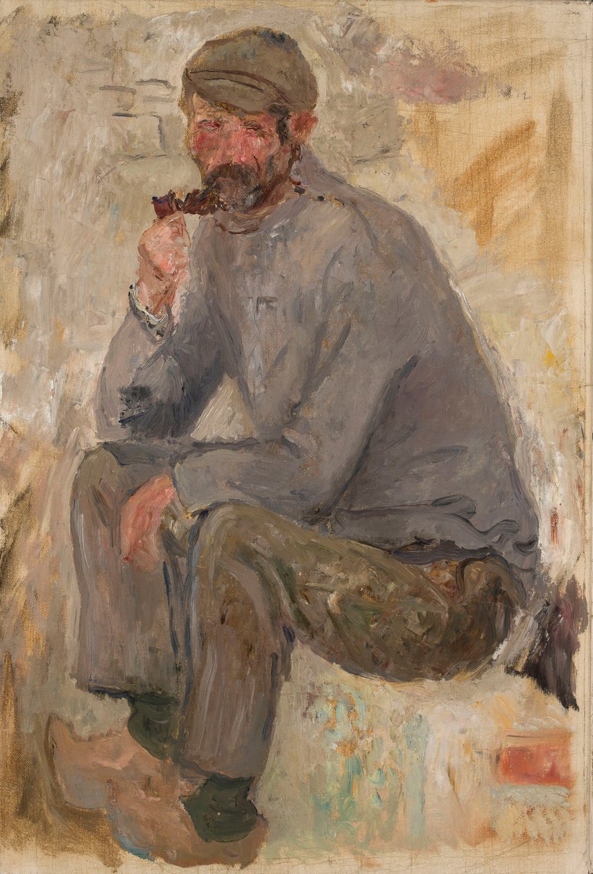 Seated Fisherman with Pipe by Tadeusz Makowski