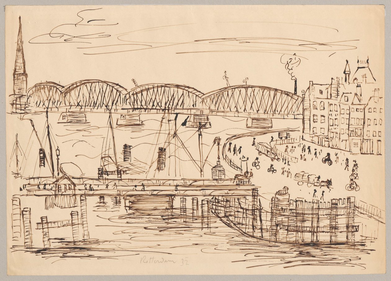 View of Rotterdam by Tadeusz Makowski