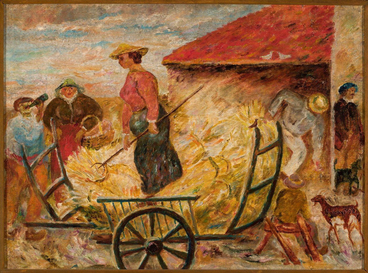 Grain Threshing by Tadeusz Makowski