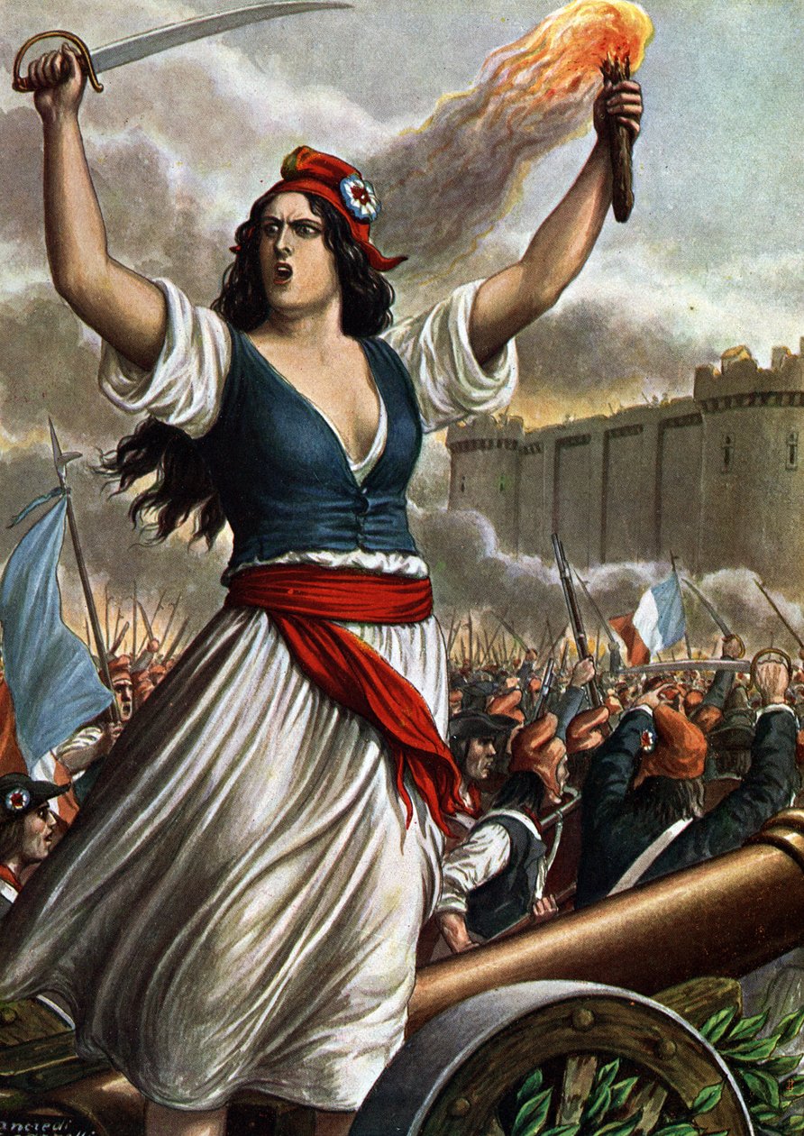 French Revolution of 1789: The Storming of the Bastille on July 14 by Tancredi Scarpelli