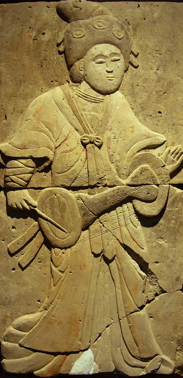 Terracotta Stele with Musician, Tang Dynasty by Tang Dynasty Chinese School