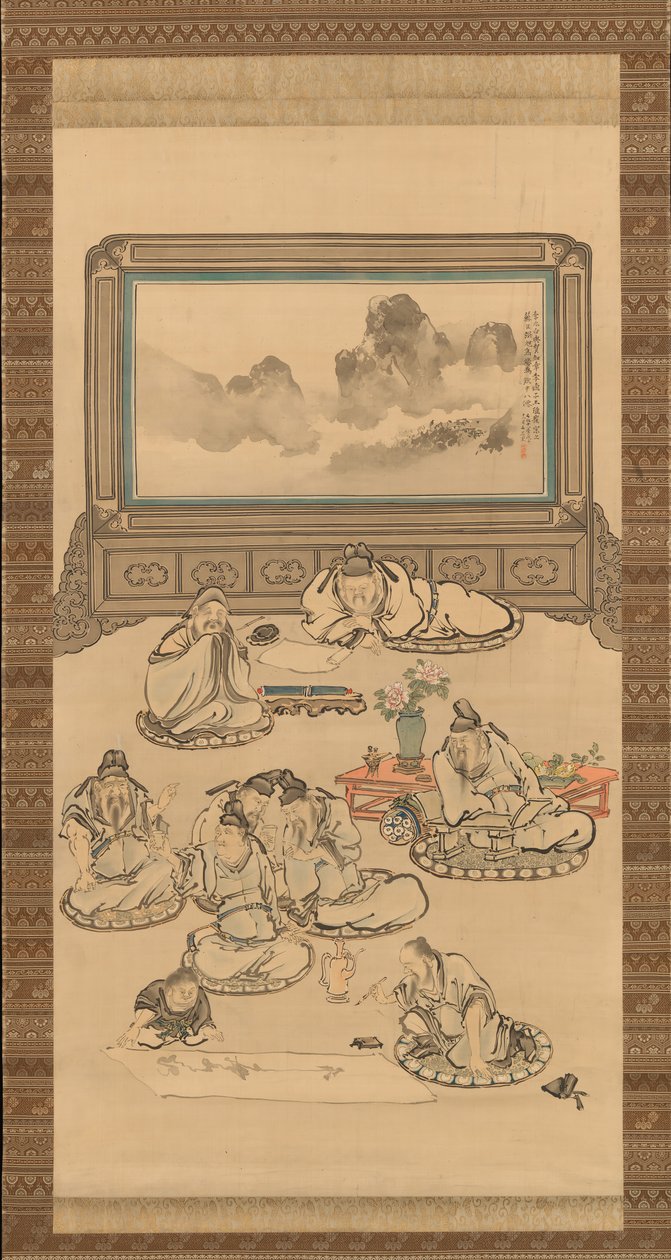 The Eight Immortals of the Wine Cup by Tani Buncho