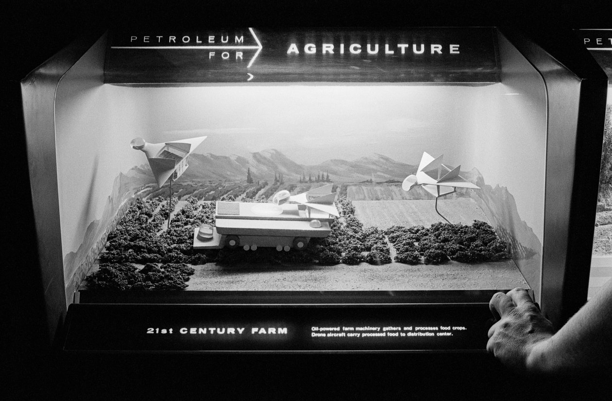 Model display of future concept for mechanized farming using machines at Seattle World