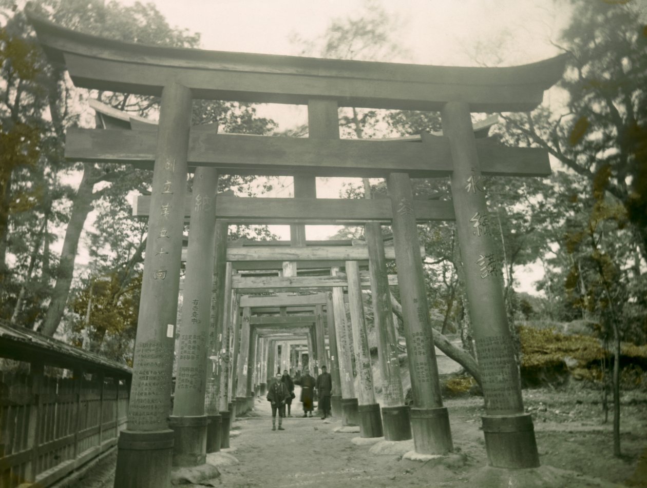 Torii in the Inari Kyoto Shrine, circa 1900 - 1915 by Teijiro Takagi