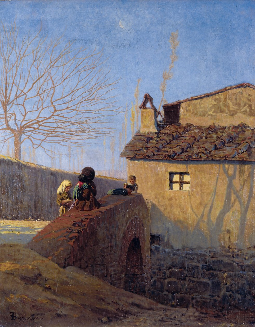 Piagentina. The Bridge Over the Affrico River by Telemaco Signorini