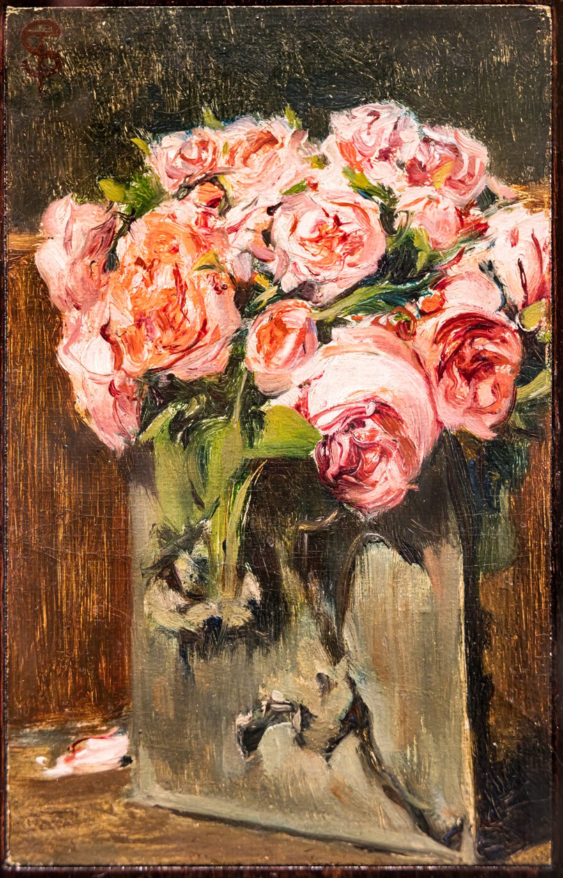 Vase with Roses by Telemaco Signorini