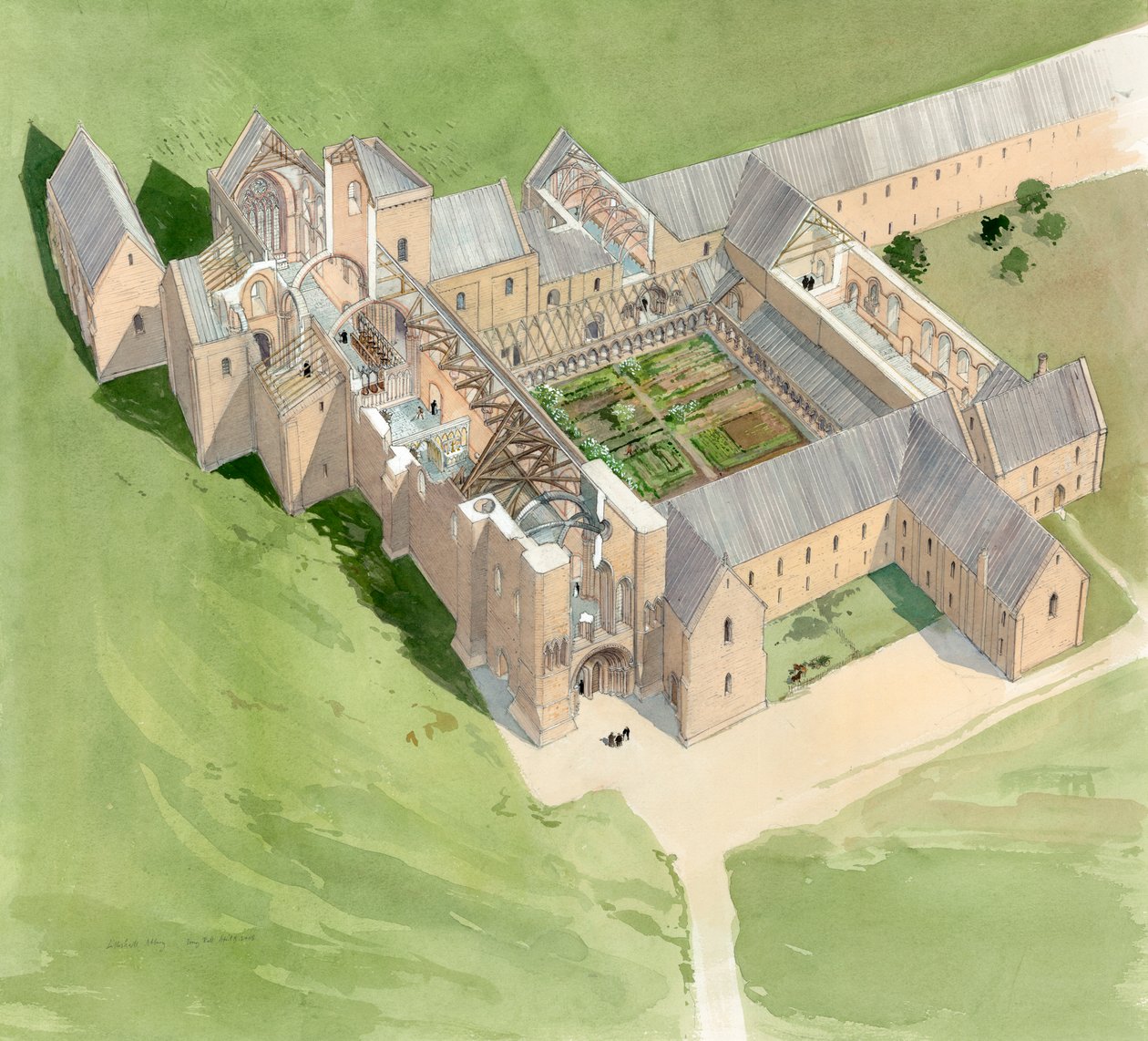 Aerial view of Lilleshall Abbey by Terry Ball