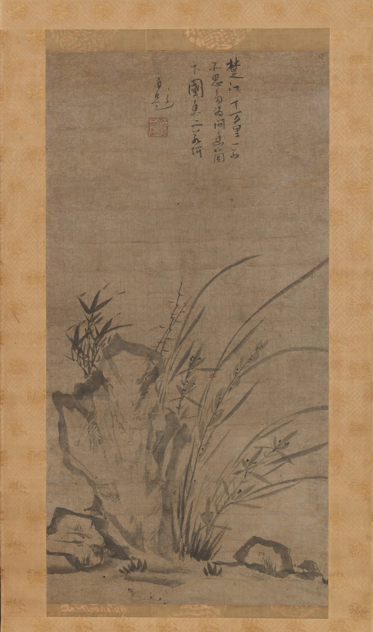 Orchids, Bamboo, Briars, and Rocks, mid-14th century by Tesshu Tokusai