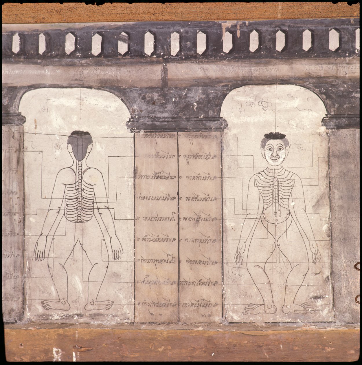 Depiction of massage points on the human body by Thai School