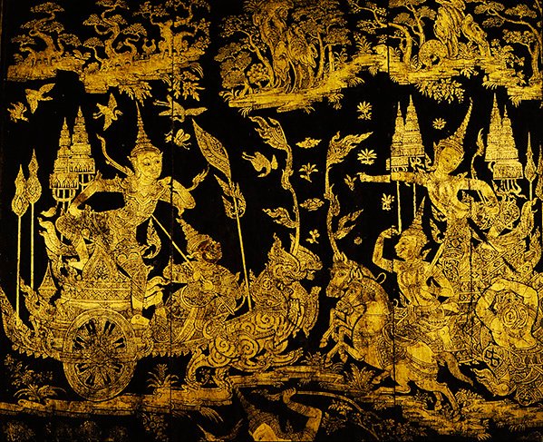 Episode from the Ramakien (detail) by Thai School