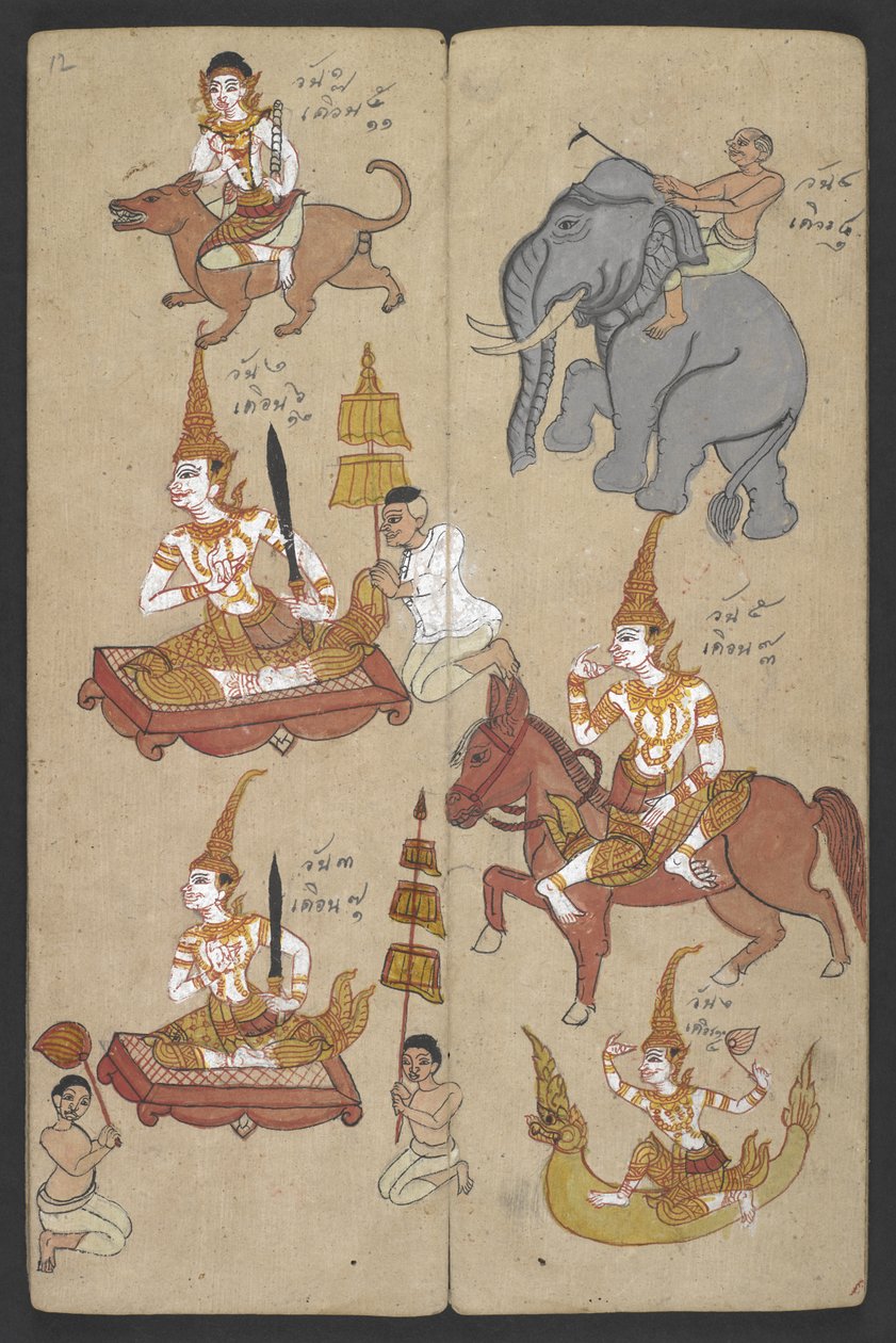 Animals from the Zodiac, from Phrommachat by Thai School