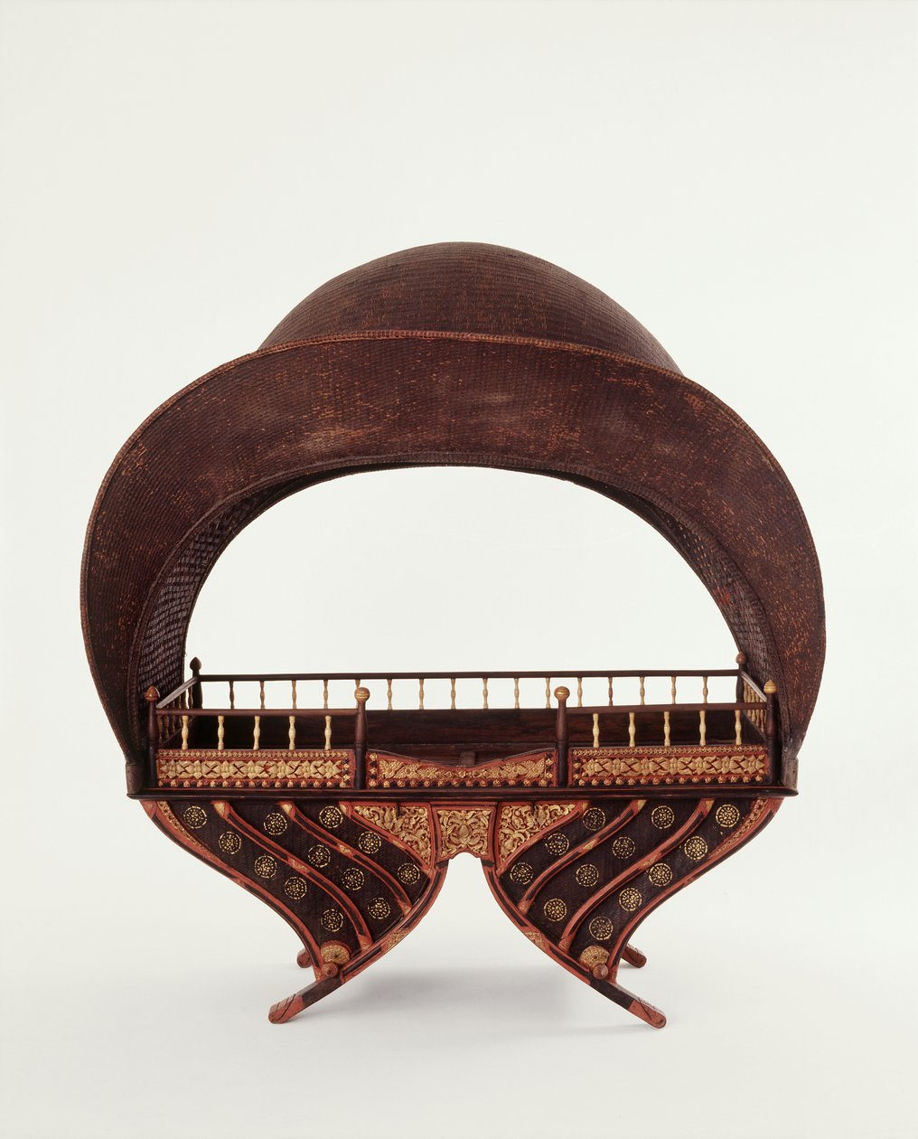 Royal Howdah with a shelter of lacquered woven bamboo from Northern Thailand by Thai School