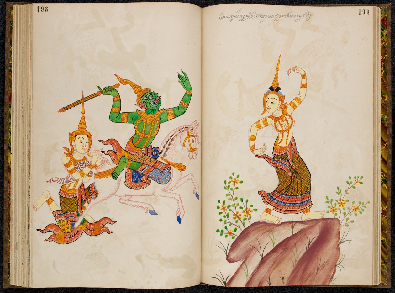 Scene from the Thai version of the Vidhura-pandita Jataka by Thai School