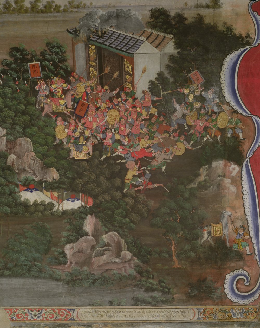 Scene with Chinese Influence, Sala Geng, Wat Bowonniwet Vihara, Bangkok by Thai School