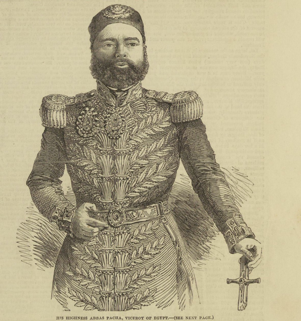 His Highness Abbas Pacha, Viceroy of Egypt by The Illustrated London News
