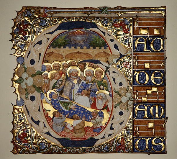 Dormition of the Virgin, from a gradual of Santa Mattia in Murano, Venice, c.1450 by The Master of the Murano Gradual