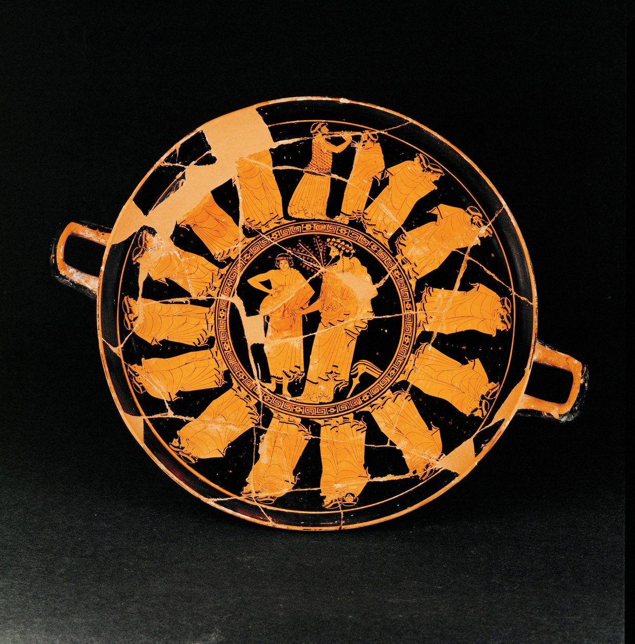 Center Medallion: Dionysos Served by a Boy by The Triptolemos Painter