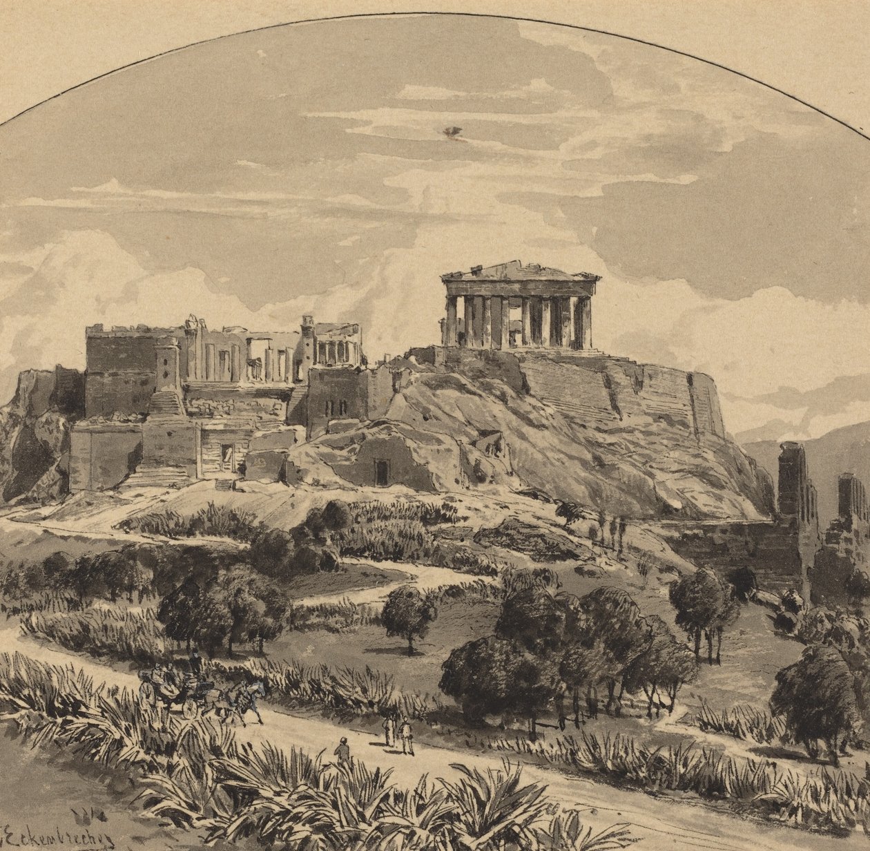 The Acropolis from the West by Themistocles Eckenbrecher