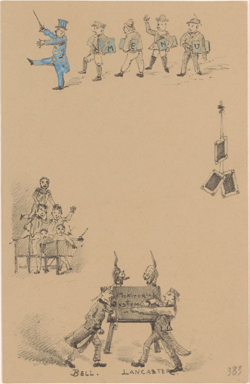 Menu Card with Teachers and Students by Theo van Hoytema