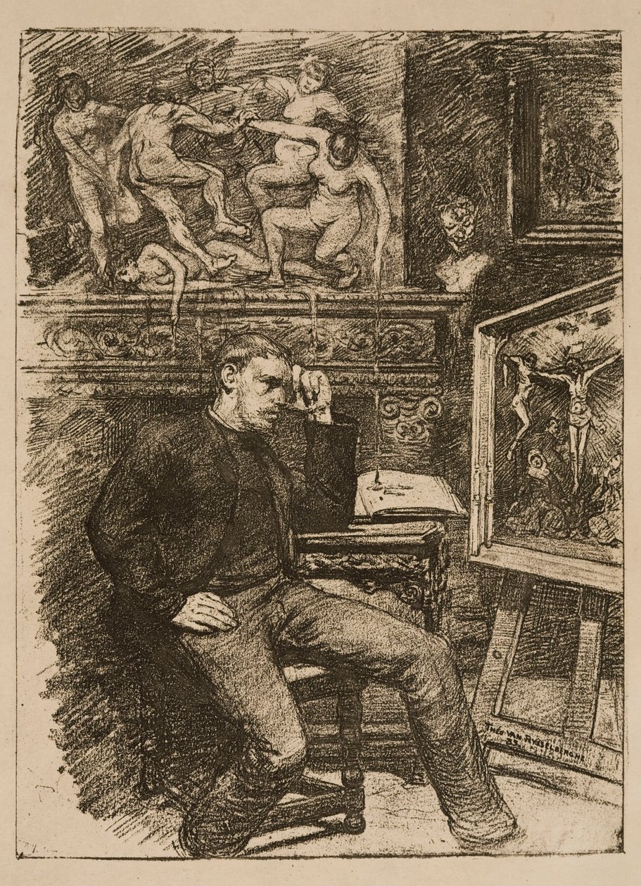 Frontispiece for the Novella “Contes de minuit” by Emile Verhaeren by Théo van Rysselberghe