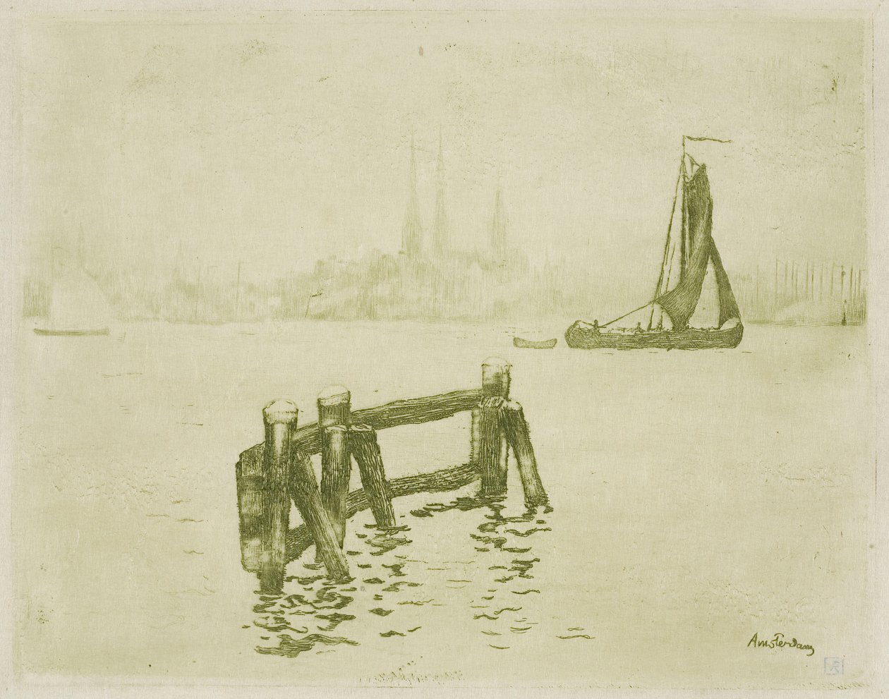 View of Amsterdam by Théo van Rysselberghe