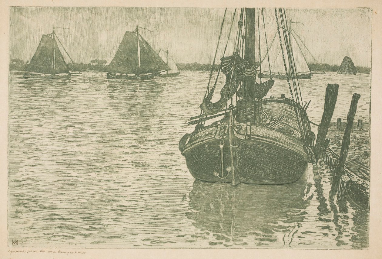 Ships in the Rain by Théo van Rysselberghe