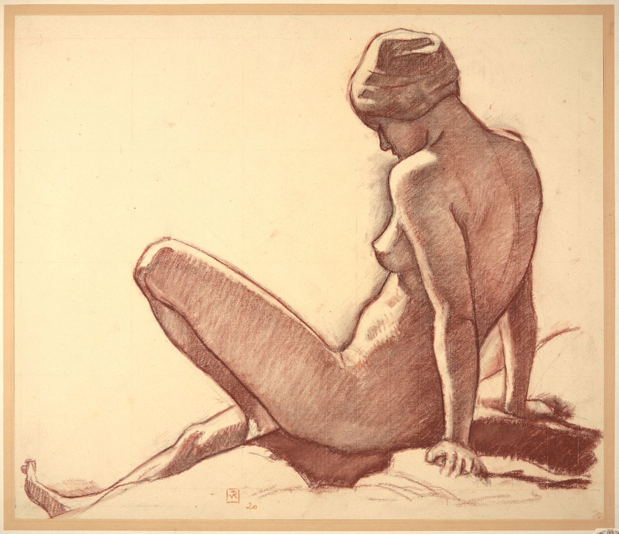 Study of Female Nude by the Sea for "The Bathers" by Théo van Rysselberghe
