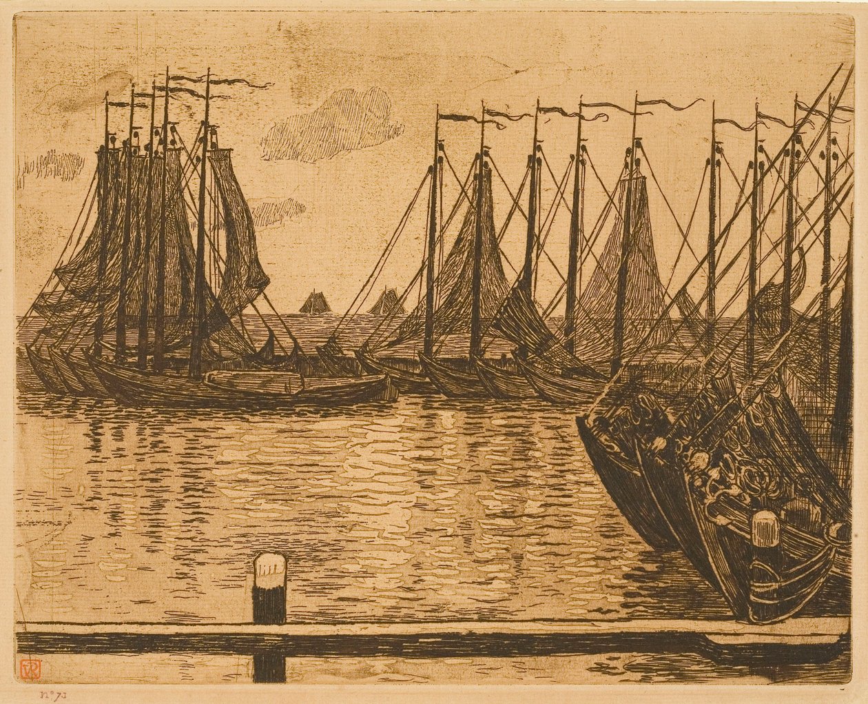 Volendam (Netherlands), Boats at Anchor by Théo van Rysselberghe