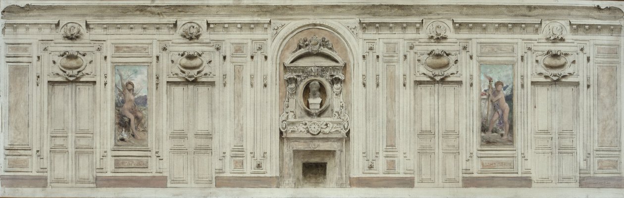 Sketch for the marriage hall at Courbevoie town hall: Love - Hymen by Theobald Chartran