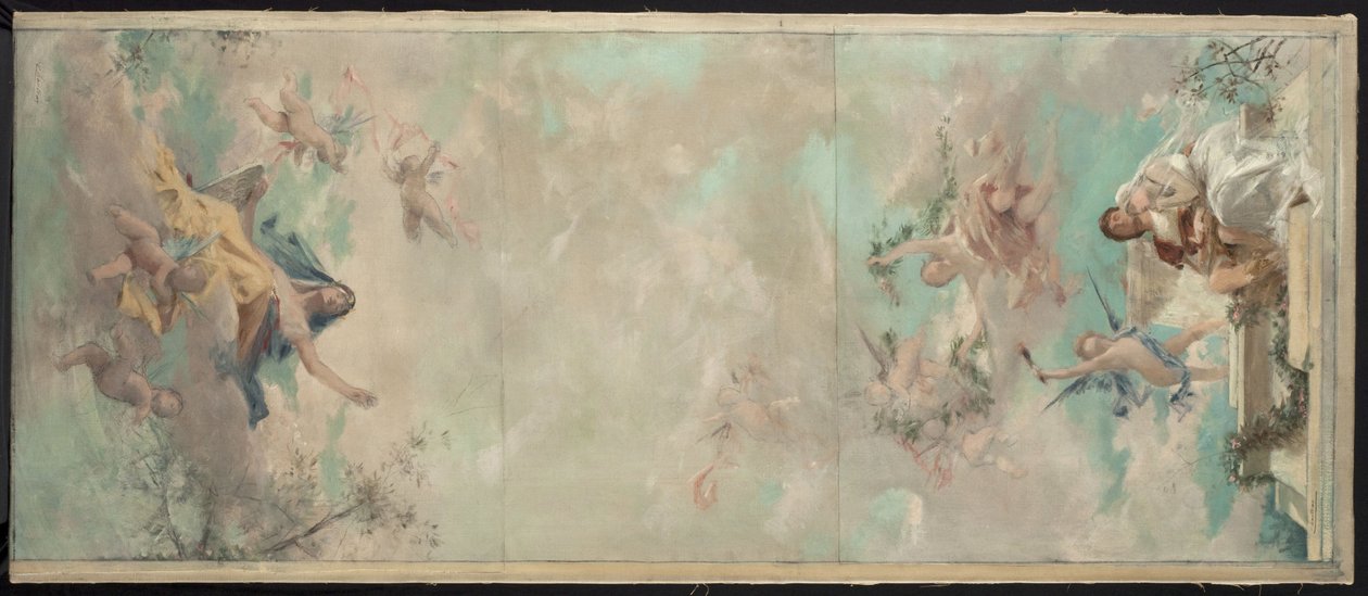 Sketch for the Marriage Hall of the Courbevoie Town Hall: The Protective Law of Hymen (Ceiling) by Theobald Chartran