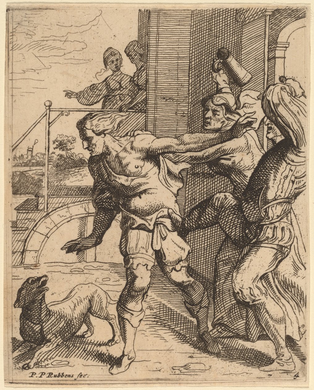 The Prodigal Son Driven from the Tavern by Theodoor van Thulden after Sir Peter Paul Rubens