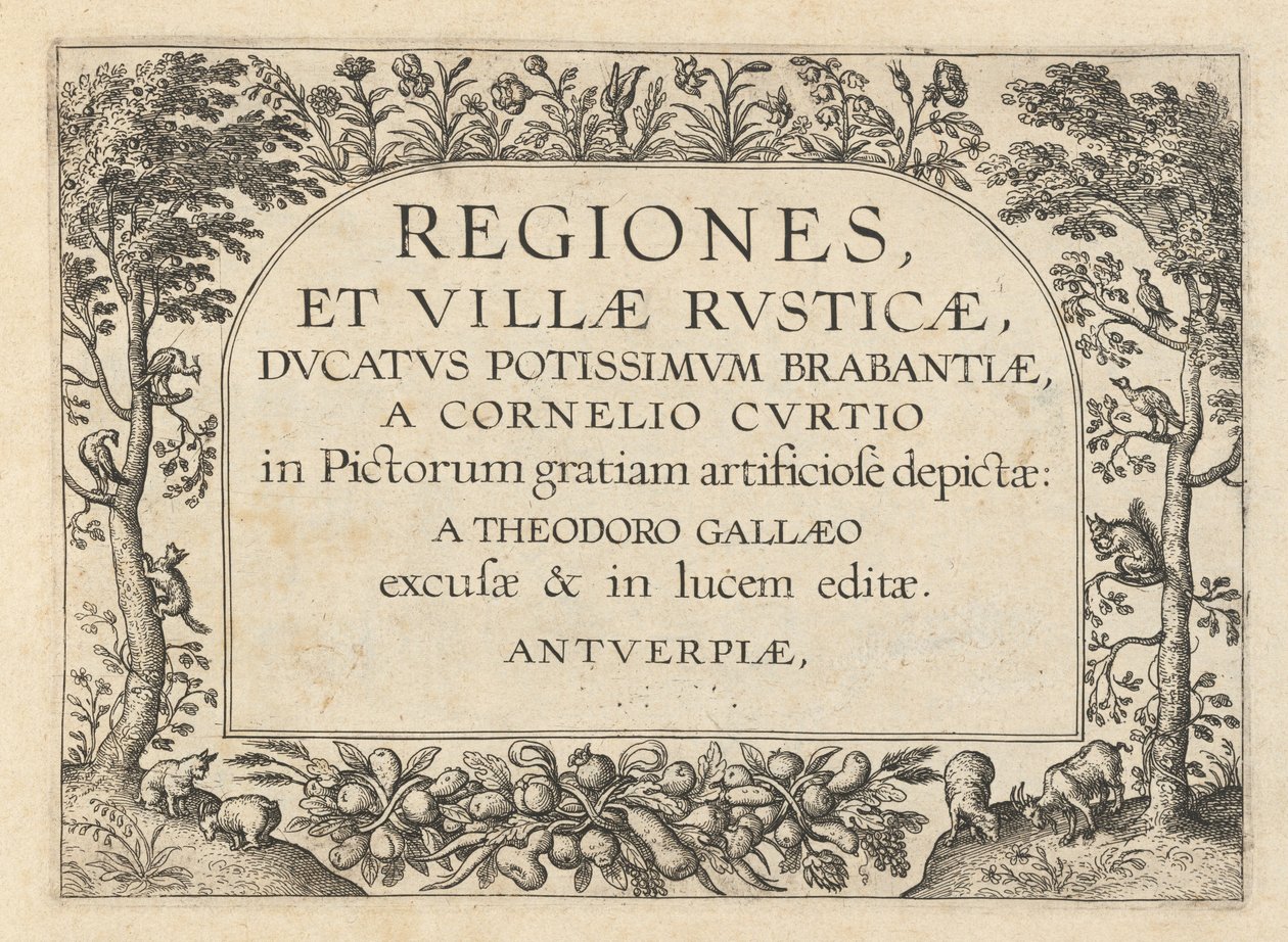 Title Page for "Regions and Rustic Villas" by Theodor Galle