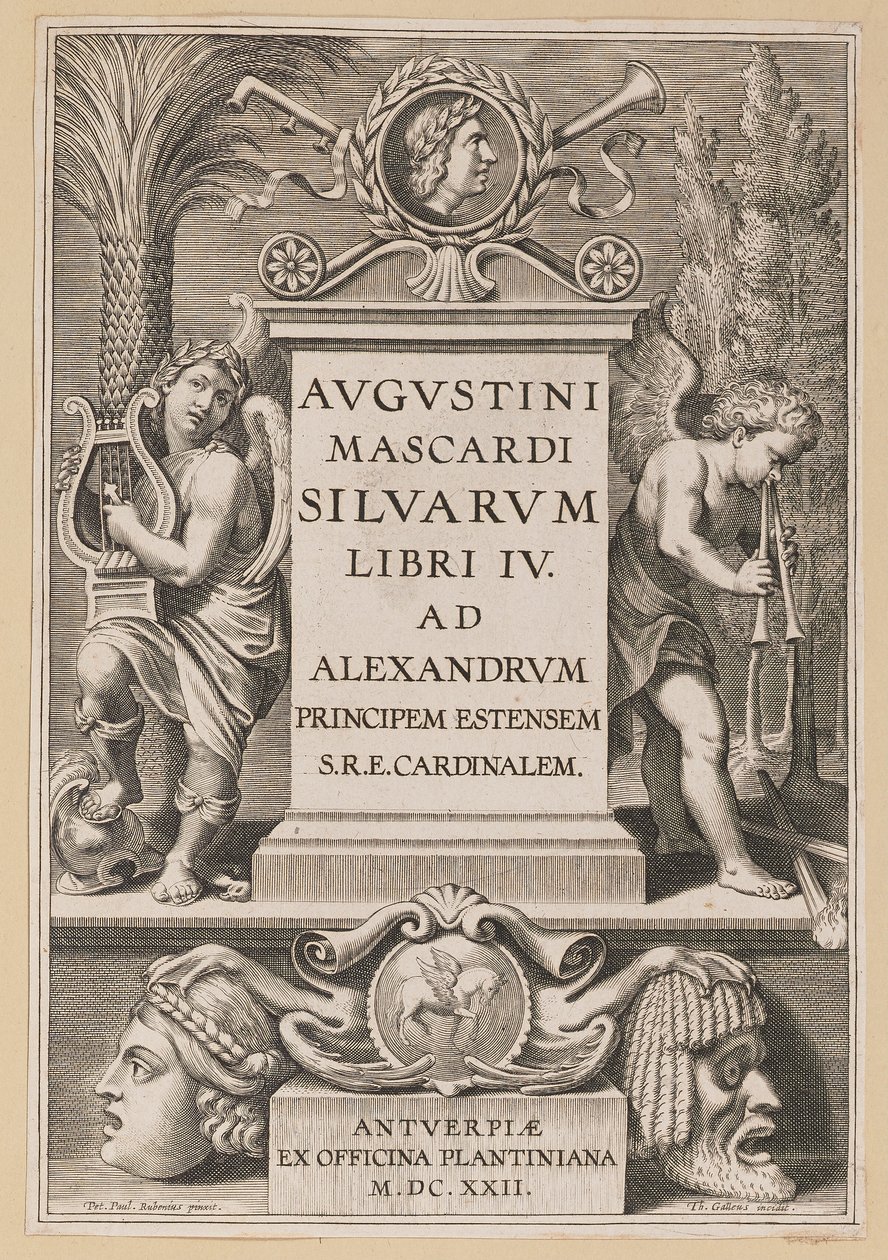 Title Page for Agostino Mascardi, Silvarium Libri IV by Theodor Galle after Sir Peter Paul Rubens