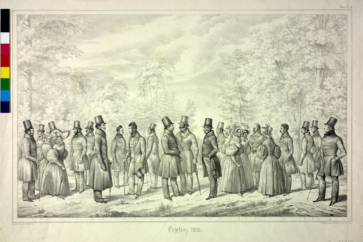 Teplice Memories. Bath Season 1833. Sheet 4 by Theodor Hosemann