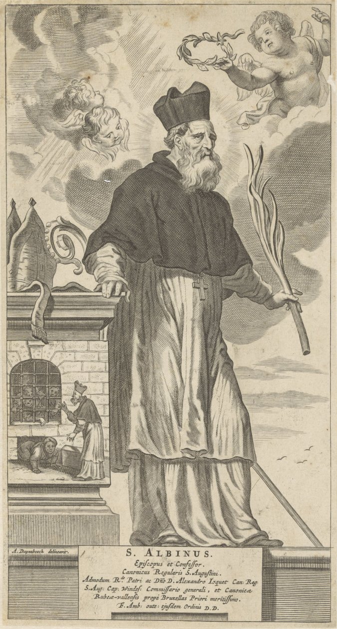 St. Albinus of Angers by Theodor Matham
